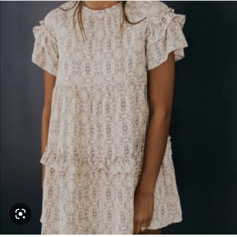 Roolee Floral Ruffle Boho Babydoll Womens Flowy Dress Size Large